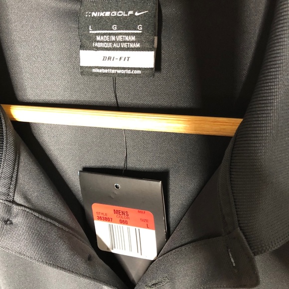 NIKE GOLF Men’s DRI-FIT SHORT SLEEVE POLO Shirt Grey Size Large New - Picture 6 of 8